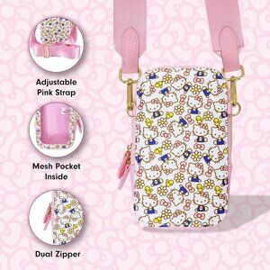 Sanrio Hello Kitty Pink Bows Crossbody Universal Phone Purse NWT